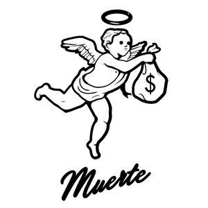 Hasta Muerte Logo Black White Cherub with Money Bag