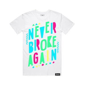 NEVER BROKE AGA BIRTHDAYTEE Birthday T Shirt WHT / S Designers Closet