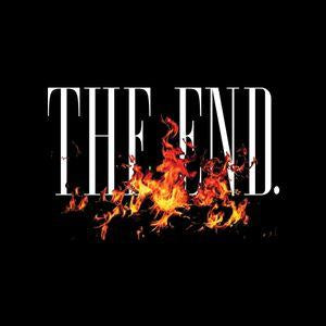 The End Logo Black and White with Flame in the Middle