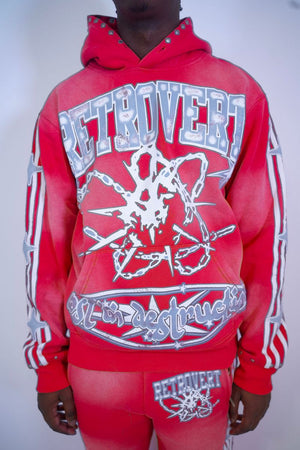 RETROVERT FW24 14 Studded Destruction Hoodie Designers Closet