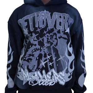 RETROVERT FW24 04 FLAME HOODIE BLACK Designers Closet