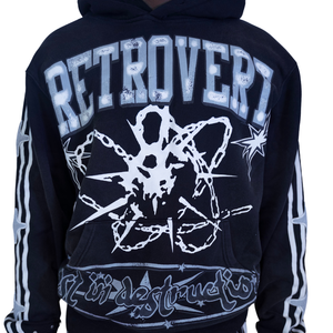 RETROVERT FW24 16 Destruction Hoodie Black Designers Closet