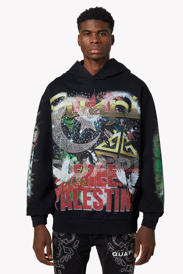 GUAPI BLACK-FREE-PALESTINE Free Palestine Hoodie BLACK