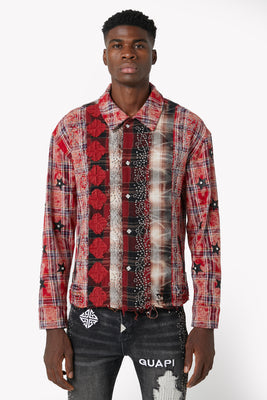 GUAPI BLOOD-RED-PATCH-FLAN Blood Red Patch Flannel RED