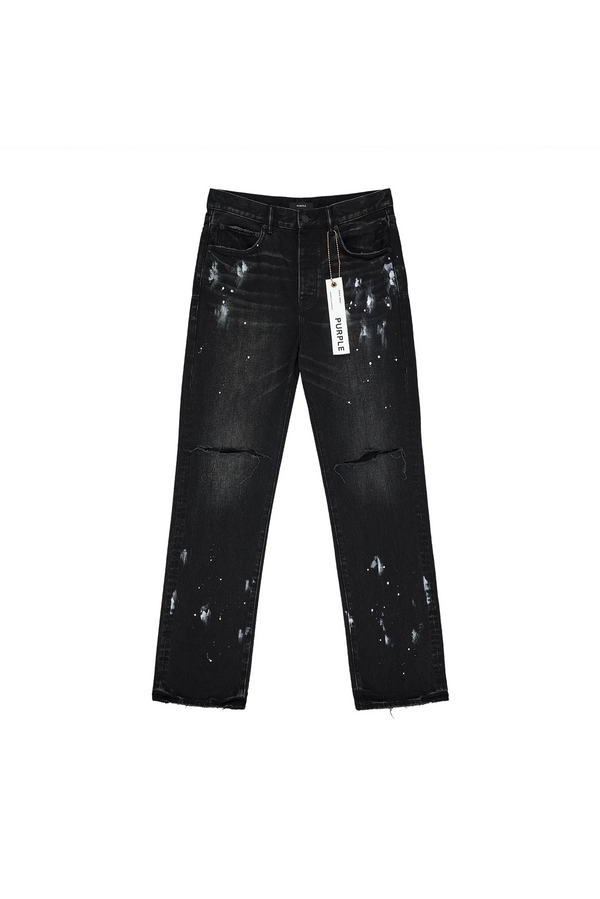 P011 Knee Slit Paint Splatters Designers Closet