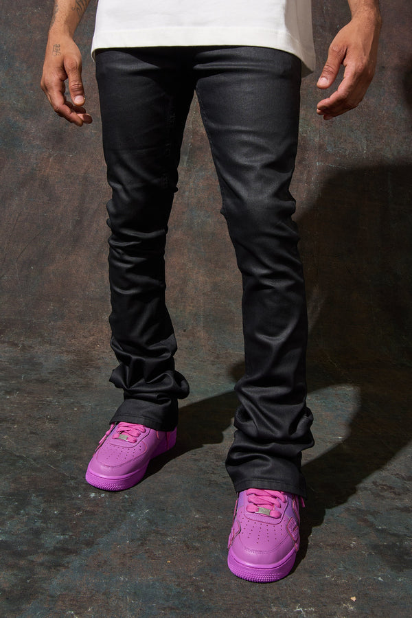 SERENEDE CWSJ-1 "Caviar" Wax Stacked Jeans Designers Closet