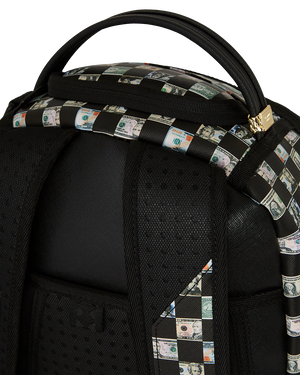 SPRAYGROUND 910B6732NSZ-1 CHECKS CASHED DLX BACKPACK MONEY CHECK PATTERN DLXSV Designers Closet