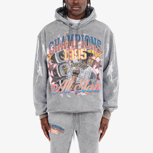 COPPER RIVET 431088 CHAMPIONS CROPPED HOODIE GREY / S Designers Closet