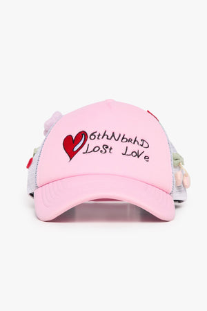 6NBRHD 6TH-H3801 Lost Trucker Hat PINK / OS Designers Closet