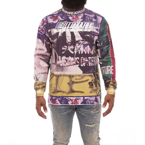 Billionaire Boys Club 851-1306 BB Motto Jersey LS Knit WHT / S Designers Closet