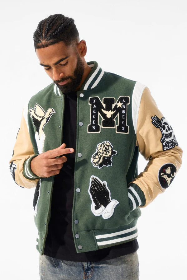 JORDAN CRAIG 91647 Fallen Angels Varsity Jacket PINE / S Designers Closet