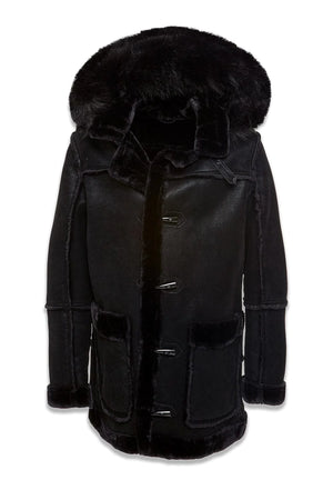 JORDAN CRAIG 91620 Denali Shearling Coat Jacket BLACK / S Designers Closet