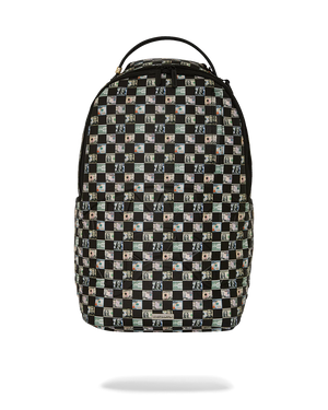 SPRAYGROUND 910B6732NSZ-1 CHECKS CASHED DLX BACKPACK MONEY CHECK PATTERN DLXSV Designers Closet