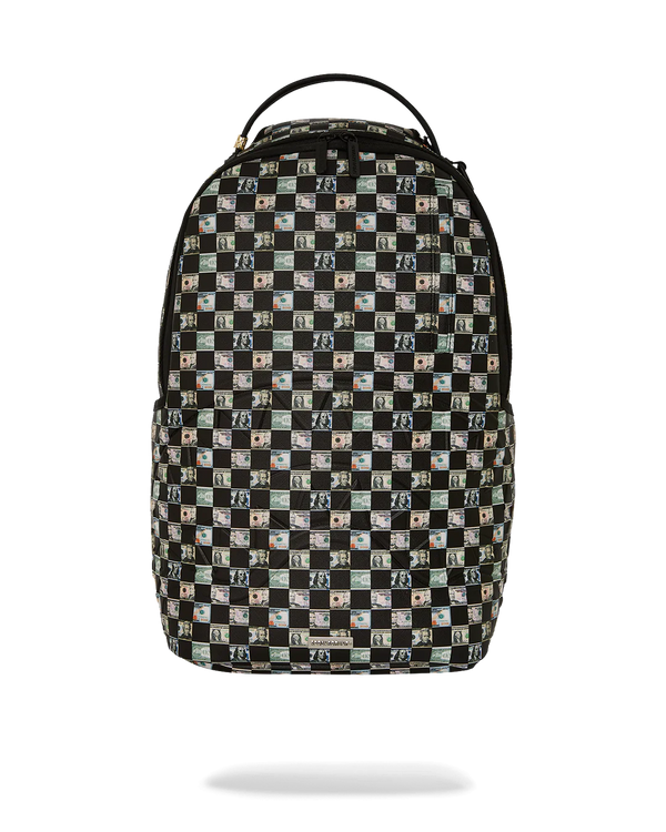 SPRAYGROUND 910B6732NSZ-1 CHECKS CASHED DLX BACKPACK MONEY CHECK PATTERN DLXSV Designers Closet