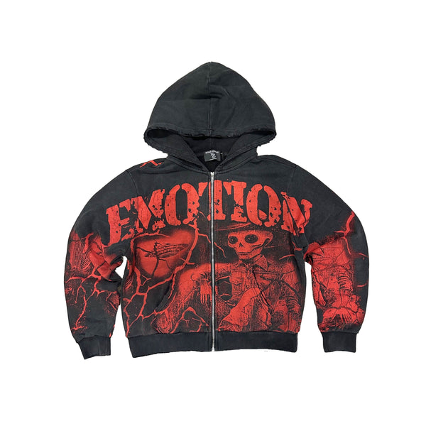 MIXED EMOTION Acid Wash “Deserted” Hoodie ACIDBLK / S Designers Closet