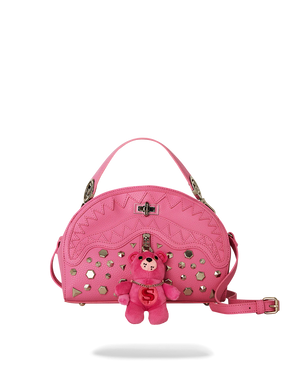 SPRAYGROUND 910B6632NSZ-1 Zipper Pink Punk Shark Bag BABY BEAR BADDIE SHARK HANDBAG  Designers Closet