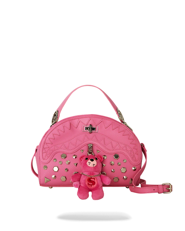 SPRAYGROUND 910B6632NSZ-1 Zipper Pink Punk Shark Bag BABY BEAR BADDIE SHARK HANDBAG  Designers Closet