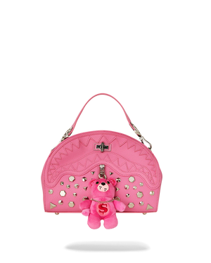 SPRAYGROUND 910B6632NSZ-1 Zipper Pink Punk Shark Bag BABY BEAR BADDIE SHARK HANDBAG  Designers Closet