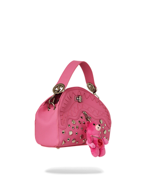 SPRAYGROUND 910B6632NSZ-1 Zipper Pink Punk Shark Bag BABY BEAR BADDIE SHARK HANDBAG  Designers Closet