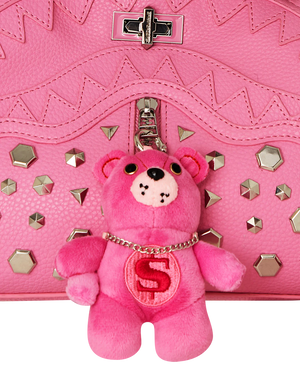 SPRAYGROUND 910B6632NSZ-1 Zipper Pink Punk Shark Bag BABY BEAR BADDIE SHARK HANDBAG  Designers Closet