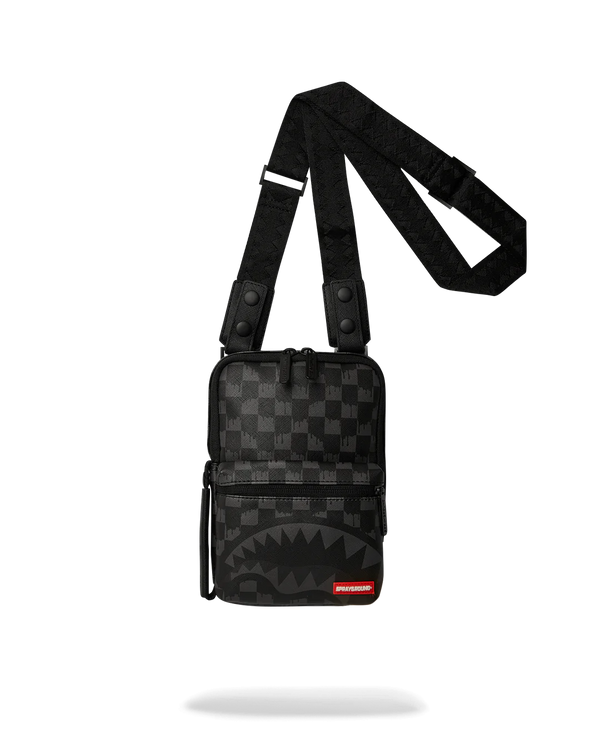 SPRAYGROUND 910B6855NSZ-1 Hangover Grey Drip Check Sling Designers Closet