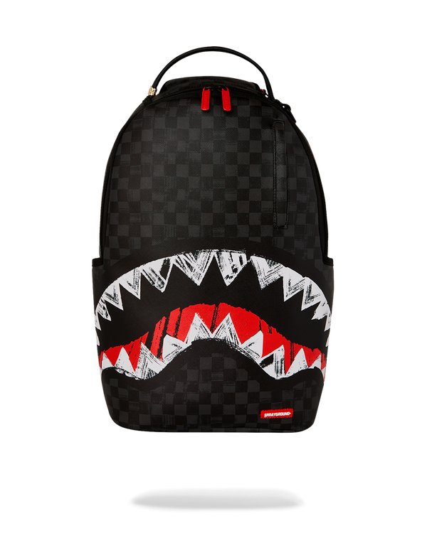 SPRAYGROUND 910B7102NSZ-1 MIDNIGHT SHADOW Backpack SCRIBBLE SHARK CHECK DLXSV
