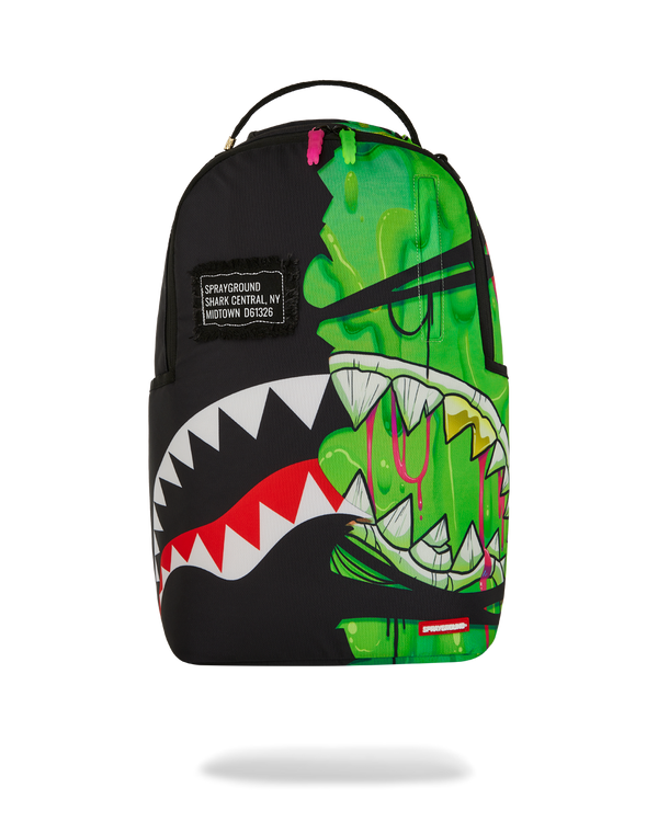 SPRAYGROUND 910B8241NSZ-1 ZOMBIE OOZE SHARK CENTRAL BACKPACK HALLOWEEN SHARK CENTRAL Drippy