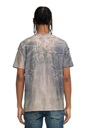 PURPLE BRAND P101-TJDW323 Worn Dark Denim T-Shirt  Designers Closet