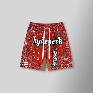 HYDE PARK BANDANA-MASH-UP-SHOR BANDANA MASH UP SHORTS RED / S Designers Closet