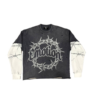 MIXED EMOTION “Barbed Wire” Thermal Long Sleeve GREY / S Designers Closet