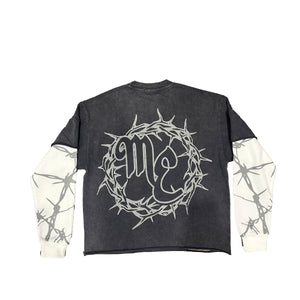 MIXED EMOTION “Barbed Wire” Thermal Long Sleeve Designers Closet