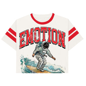 MIXED EMOTION "Beach" Cropped Tee WHITE / S Designers Closet