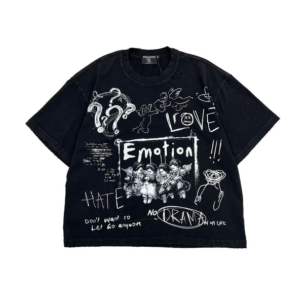 MIXED EMOTION CHAOS TEE BLK