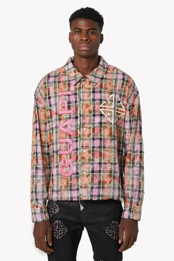 GUAPI BLUSH-PINK-RHINESTON Blush Pink Rhinestone Flannel PINK