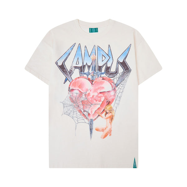 CAMPUS GOODS CG-H25-032 Broken Web Tee CREAM