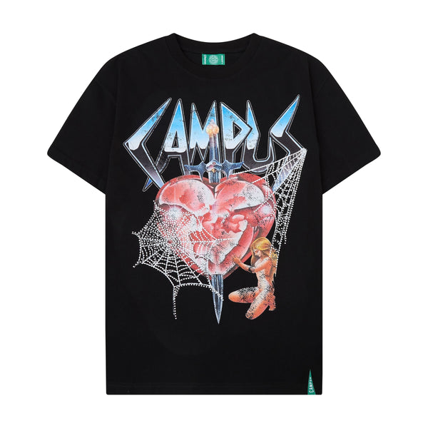 CAMPUS GOODS CG-H25-033 Broken Web Tee BLACK