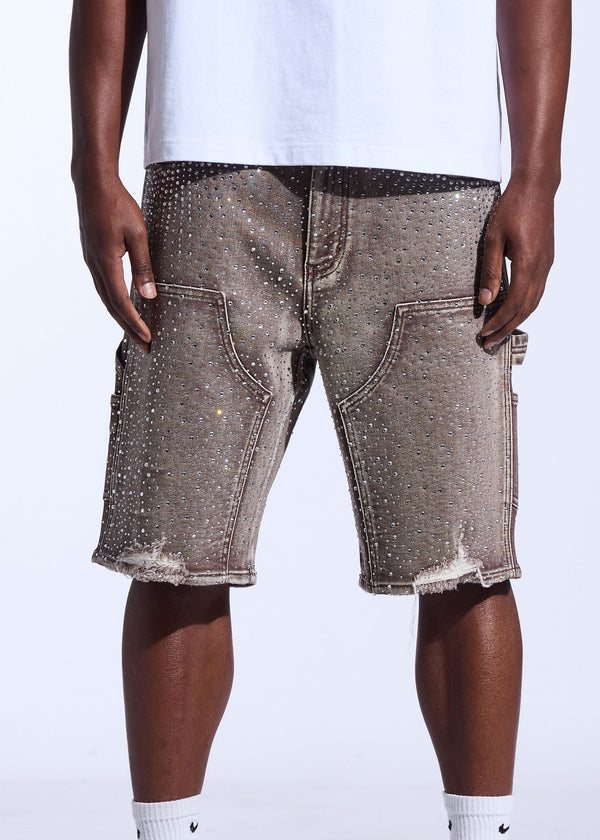 CRYSP DENIM CRY-SP226-028 CRYSTAL SHORT BROWN