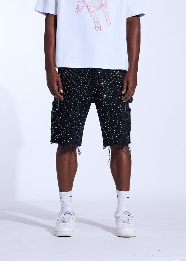 CRYSP DENIM CRY-SP226-029 CRYSTAL SHORT Black