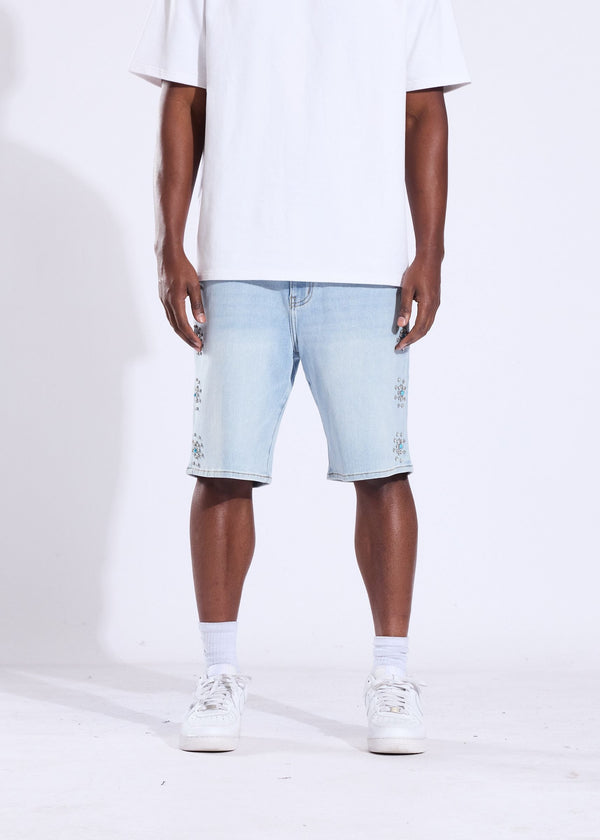 CRYSP DENIM CRY-SUM26-018 DIAMOND SHORTS BLUE BLUE / 28 Designers Closet