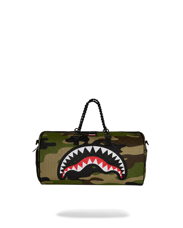 SPRAYGROUND 910D8340NSZ-1 WOODLAND CAMO CHECK CHAIN Duffle Bag