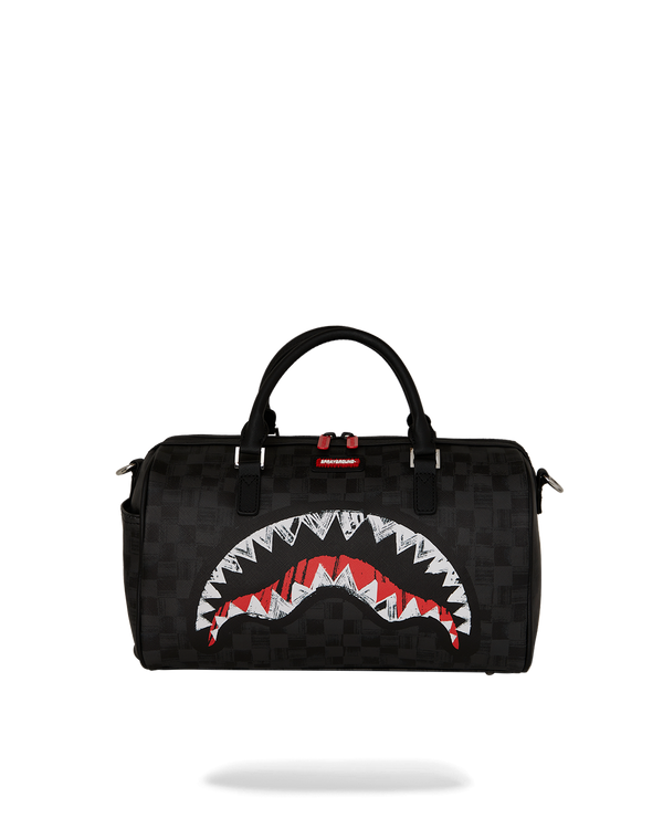 SPRAYGROUND 910D8347NSZ-1 MIDNIGHT SHADOW MINI DUFFLE SCRIBBLE SHARK