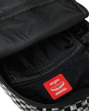 SPRAYGROUND 910B6732NSZ-1 CHECKS CASHED DLX BACKPACK MONEY CHECK PATTERN DLXSV Designers Closet