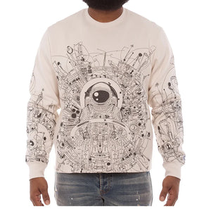 Billionaire Boys Club 851-1309 BB Effigy Sweatshirt WHT / S Designers Closet