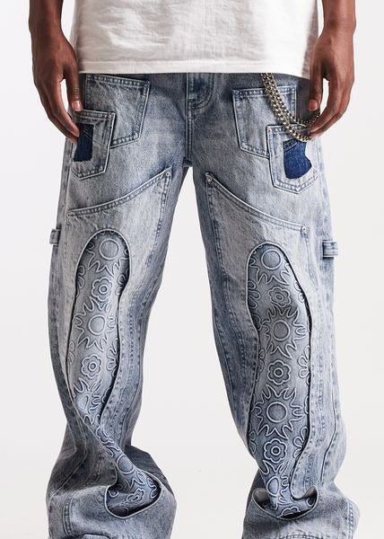 EMBELLISH EMBHO25-115 Sunwave Baggy Denim BLUE Designers Closet