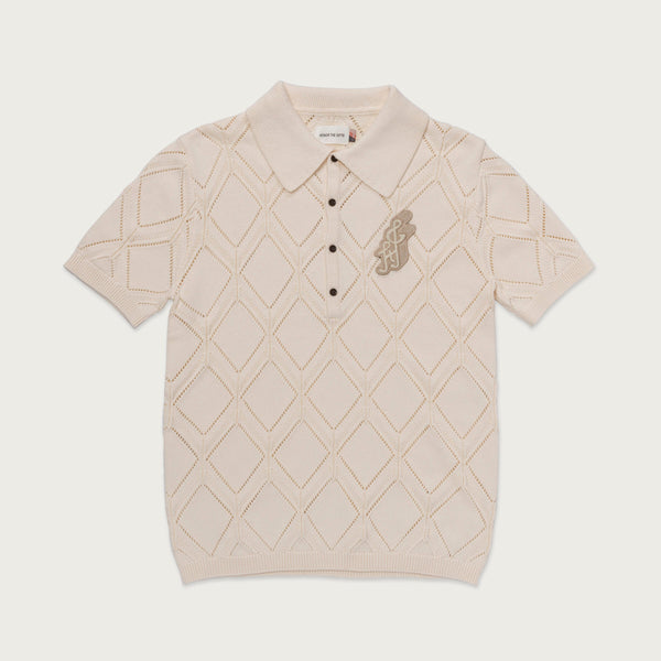 HONOR THE GIFT HTG240332 Diamond Knit Polo CREAM / S Designers Closet