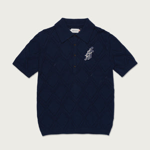 HONOR THE GIFT HTG240332 Diamond Knit Polo NAVY / S Designers Closet