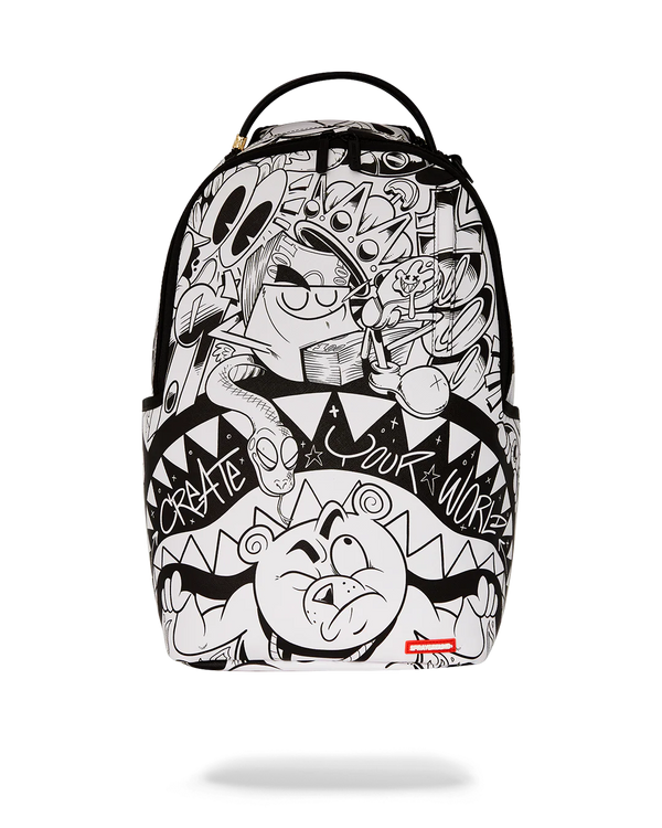 SPRAYGROUND 910B6852NSZ-1 DOODLE KING BACKPACK HEAVY SHARKMOUTH DOODLE Dlxsv Designers Closet