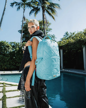 SPRAYGROUND 910B6999NSZ-1 ROCOCCO BEAR DLXSV BACKPACK Turq Blue Stud Backpack