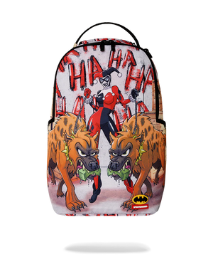 SPRAYGROUND 910B7082NSZ-1 HARLEY QUINN: MASION OF MAYHEM DLXR BACKPACK HARLEY QUINN WITH HYENAS DLXR