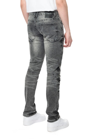 SMOKE RISE JP24108-1 Wave Effect Jeans